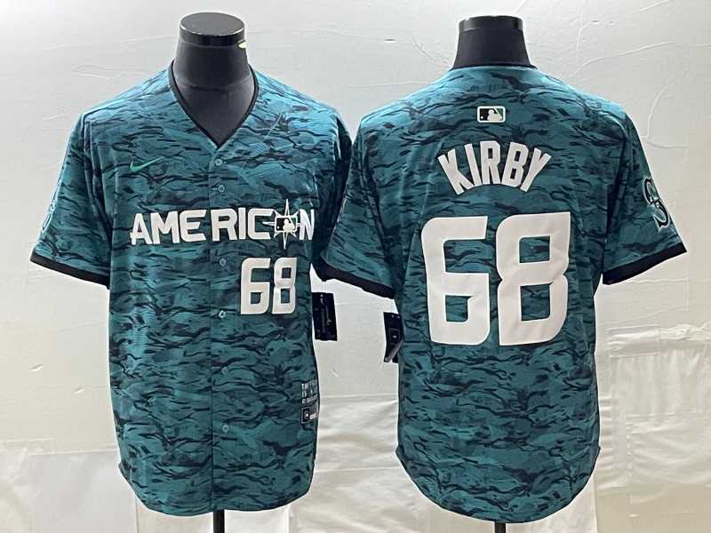 Men%27s Seattle Mariners #68 Adolis Garcia Number Teal 2023 All Star Stitched Baseball Jersey